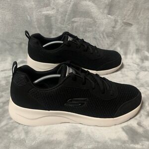 Skechers Lite-Weight Mens Size 12 Black White Walking Shoes Sneakers Comfort EUC